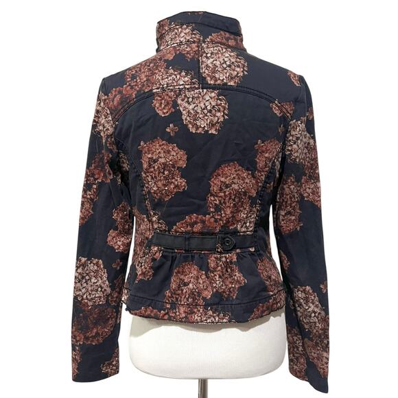 Marrakech Anthropologie Jacket Walsh Hydrangea Black Pink Cotton Full Zip Sz S - Picture 7 of 10